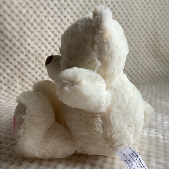 Animal Adventure Plush White Bear Pink Heart Valentines Stuffed Animal Toy - Picture 5 of 10